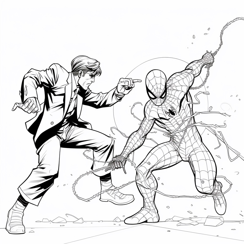 Cartoon Spiderman Boyama Sayfası