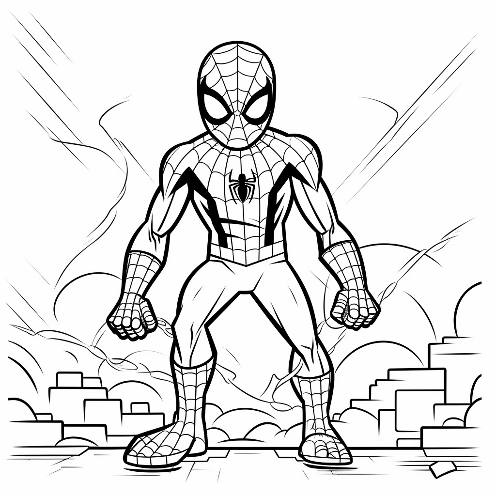 Çocuk Spiderman Boyama Sayfası