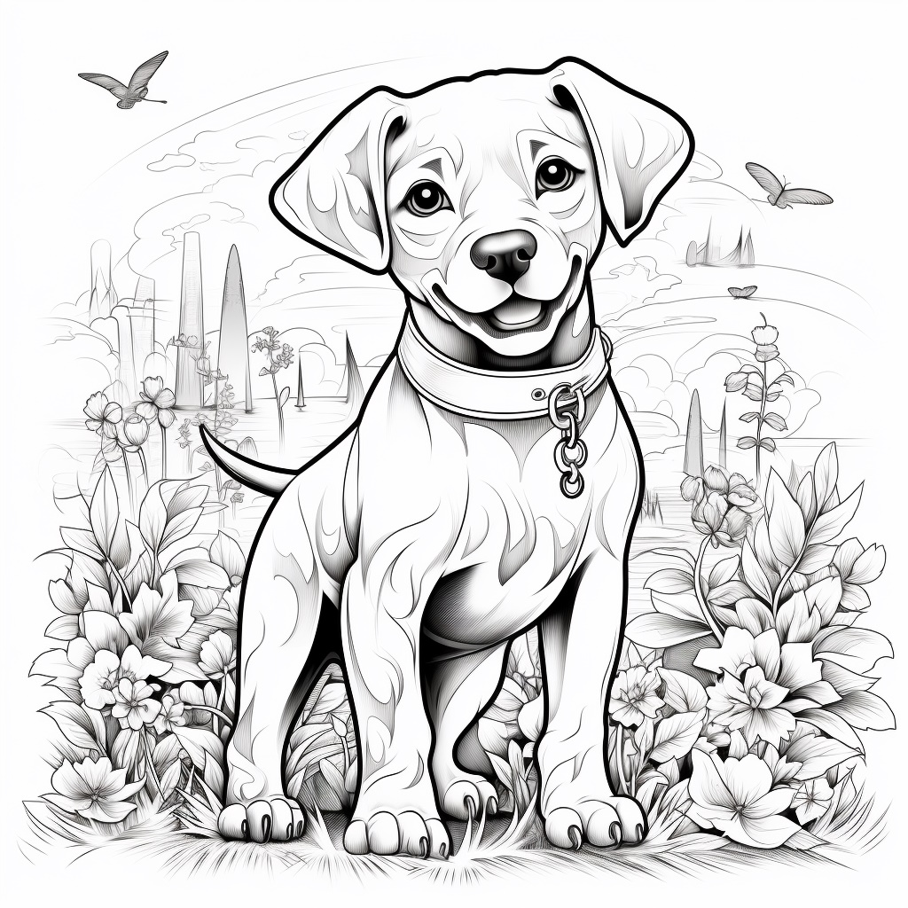 Çocuklar için Köpek Boyama Sayfası