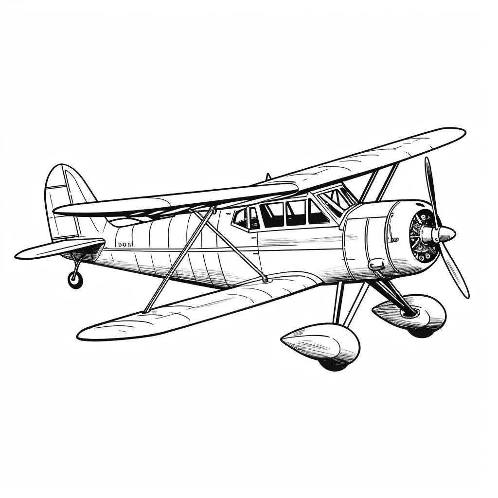 Çocuklar için Uçak Boyama Sayfası