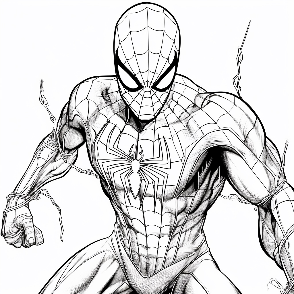 Detaylı Spiderman Boyama Sayfası
