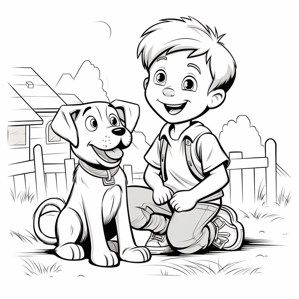 Dostluk Köpek Boyama Sayfası