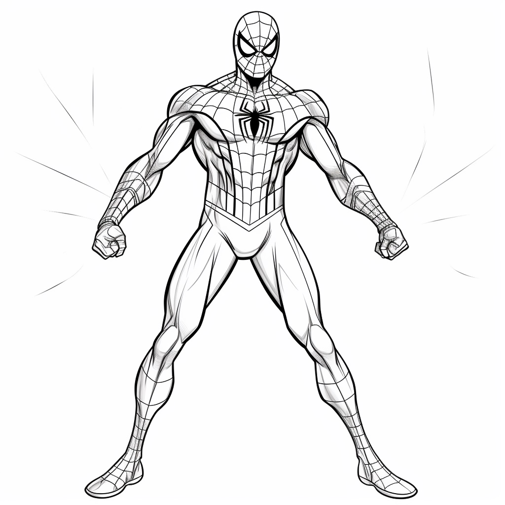 Güçlü Spiderman Boyama Sayfası