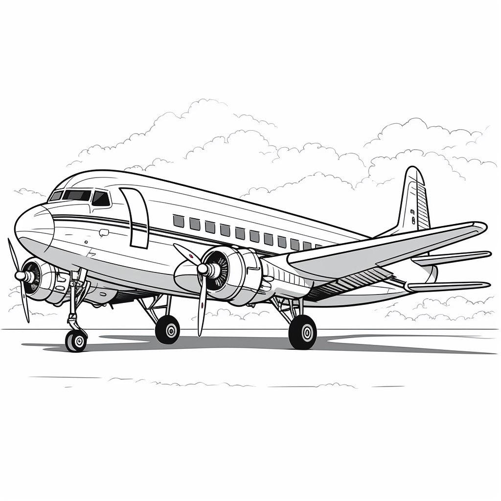 Hava Limanındaki Uçak Boyama Sayfası