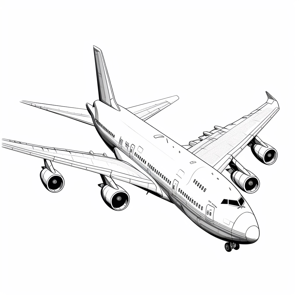 Havada Süzülen Uçak Boyama Sayfası