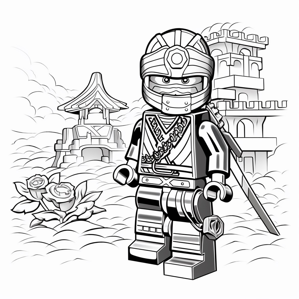 Kılıçlı Ninjago Boyama Sayfası