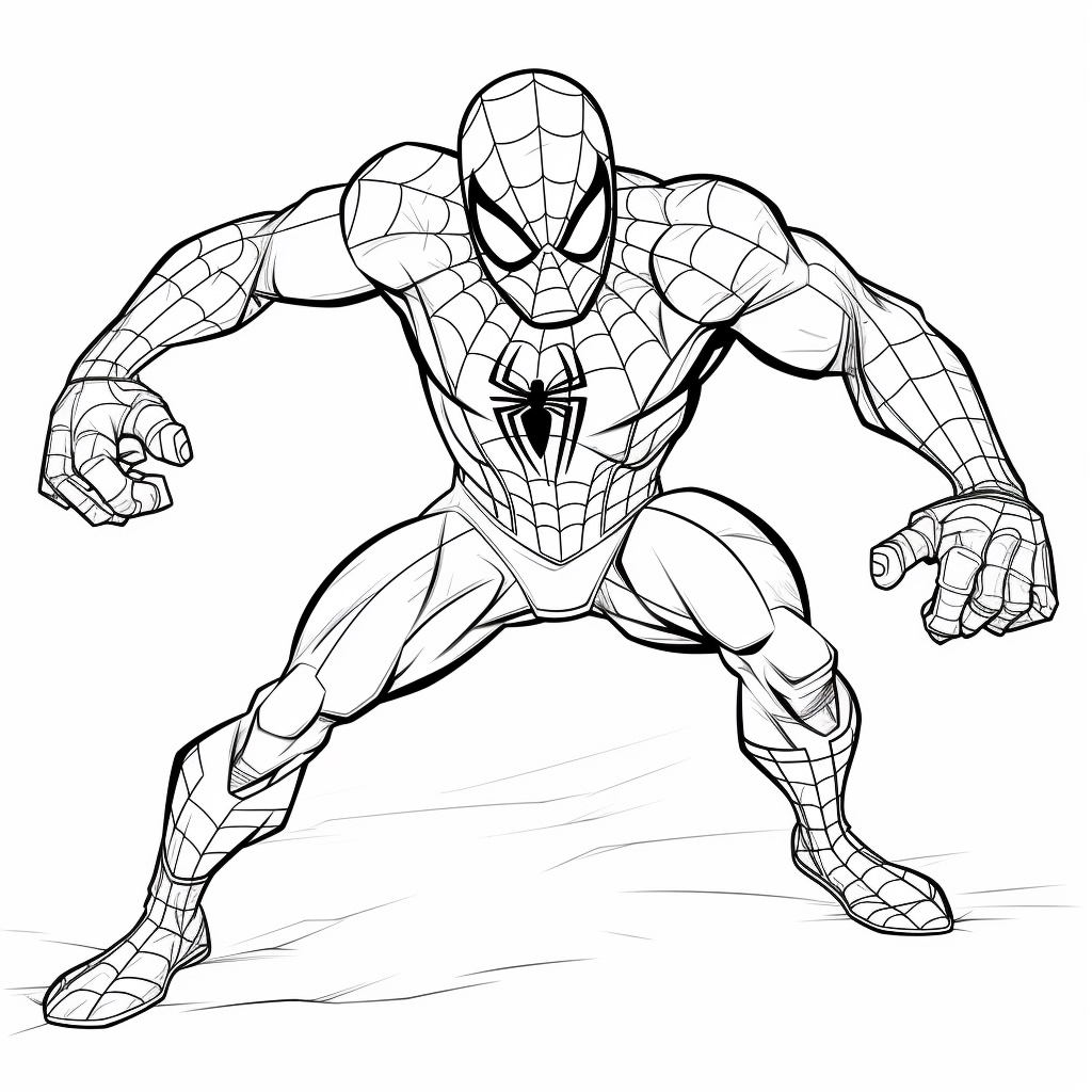 Kolay Spiderman Boyama Sayfası