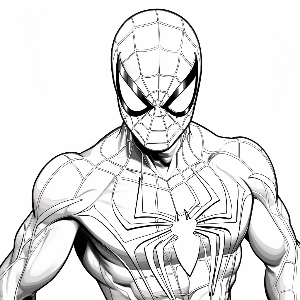 Kostümlü Spiderman Boyama Sayfası