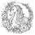 Mandala Desenli Tek Boynuzlu At Boyama Sayfası