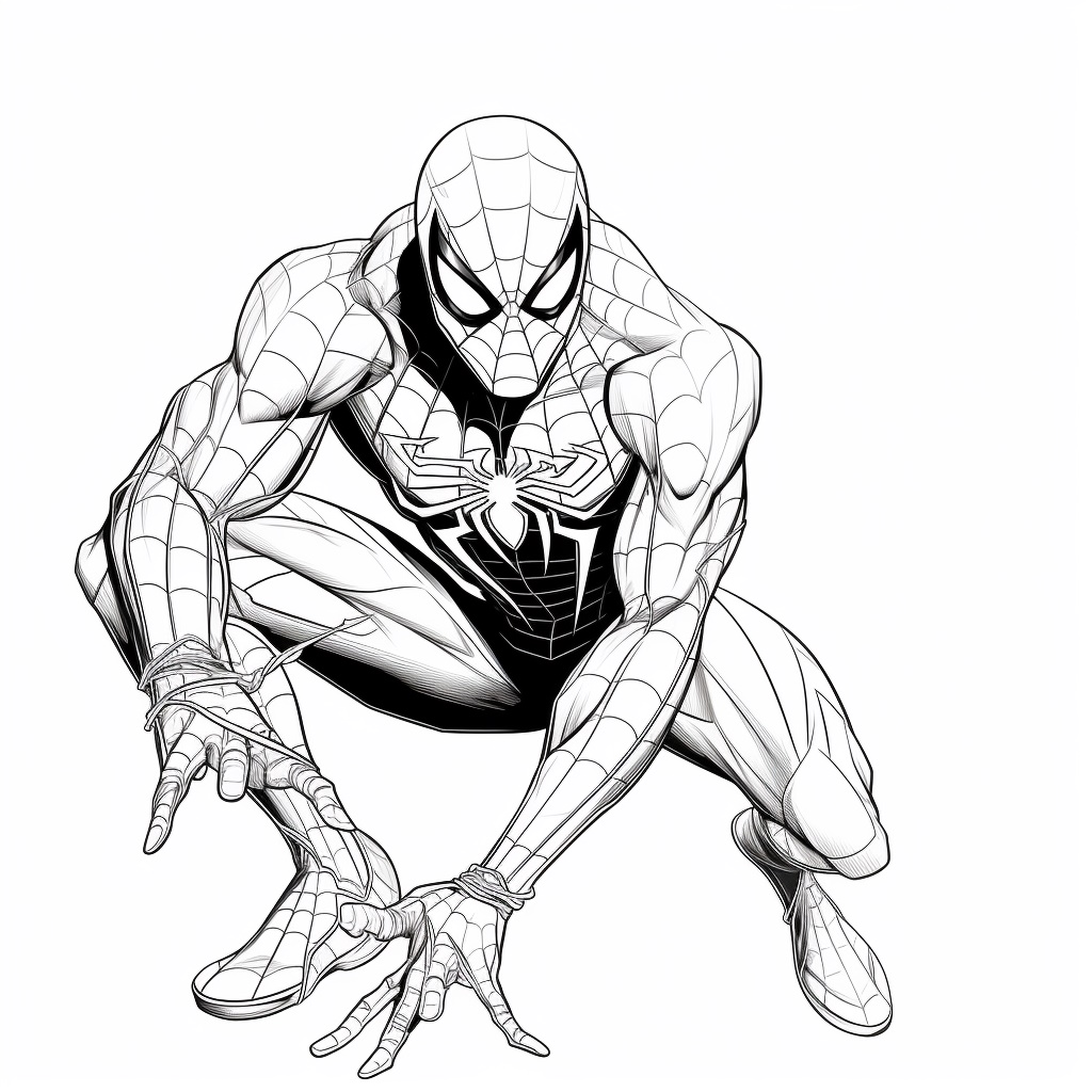 Sevimli Spiderman Boyama Sayfası