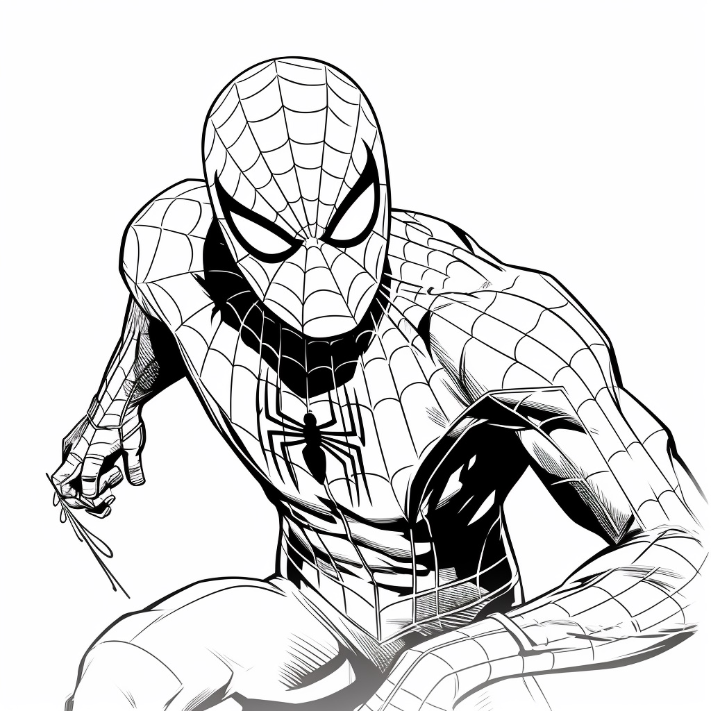 Sinirli Spiderman Boyama Sayfası