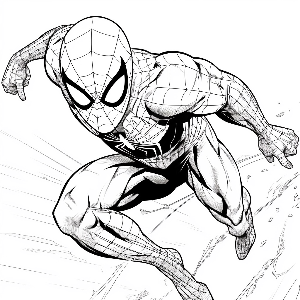 Yüksek Kalitede Spiderman Boyama Sayfası