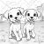 iki Köpek Boyama Sayfası