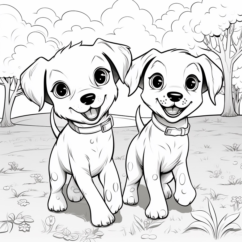 iki Köpek Boyama Sayfası
